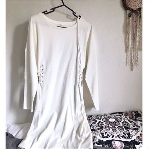 UO Lace-Up Side Corset T-shirt dress